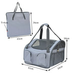  PawHut Hundetasche Auto Hundebox Transportbox Tragetasche Autositz Katze 41 X 34 X 30cm Oxford Gewebe Grau