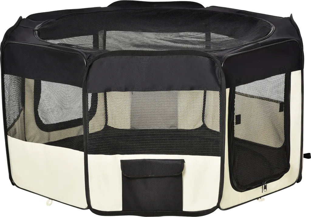  PawHut Welpenauslauf Freilaufgehege Tierlaufstall Laufstall Welpenzaun 600D Oxford 125 X 125 X 58 Cm
