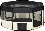  PawHut Welpenauslauf Freilaufgehege Tierlaufstall Laufstall Welpenzaun 600D Oxford 125 X 125 X 58 Cm