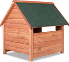  Cadoca Hundehütte FSC®-zertifiziertes Massivholz 82x72x85cm Dachluke Spitzdach Garten Hundehaus Tierhaus Wetterfest