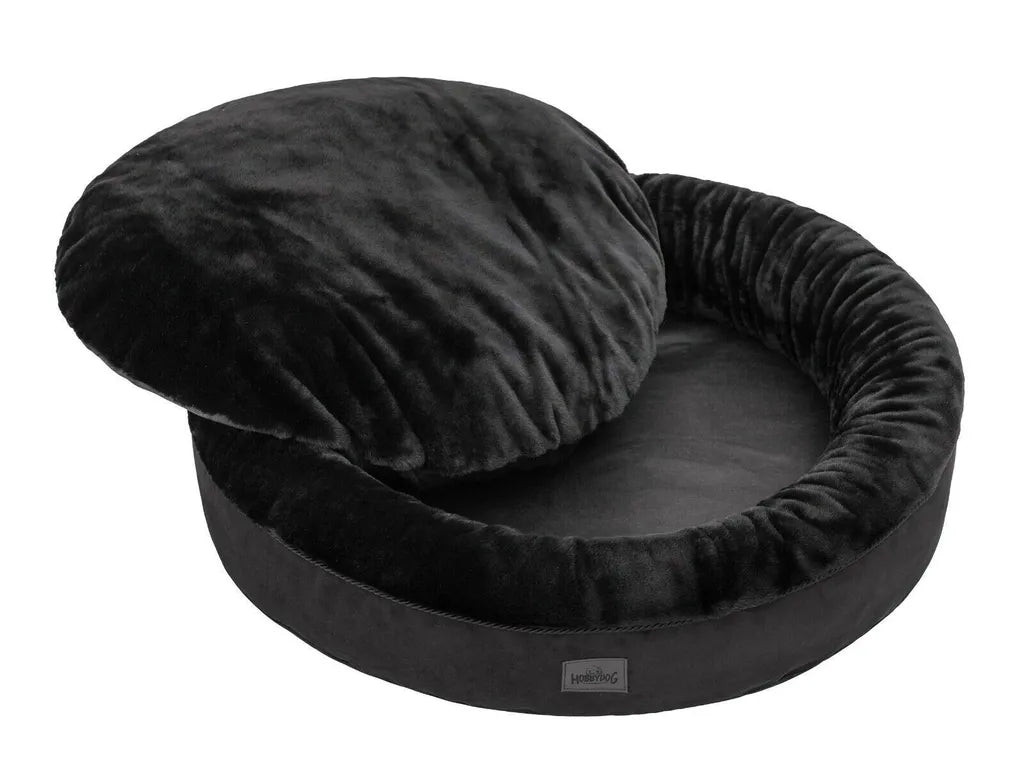  Hundebett Hobbydog RABBIT Tierbett Hundesofa Schlafplatz Couch Rund Plüsch XXL Schwarz