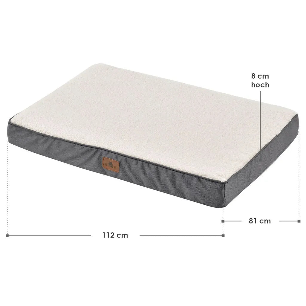  Juskys Hundebett Milow Orthopädisch - 112x81 Cm - Hundekissen Flauschig & Formstabil - Bezug Abnehmbar & Waschbar – Hundesofa Für Große Hunde - Beige
