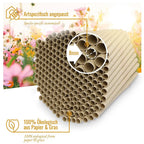  Wildtier Herz I 200 Insektenhotel Nisthülsen Ø 8mm, Längere Lebensdauer Als Pappröhrchen Aus Papier, Niströhren Füllmaterial Nisthilfe Bienen, Wildbienen