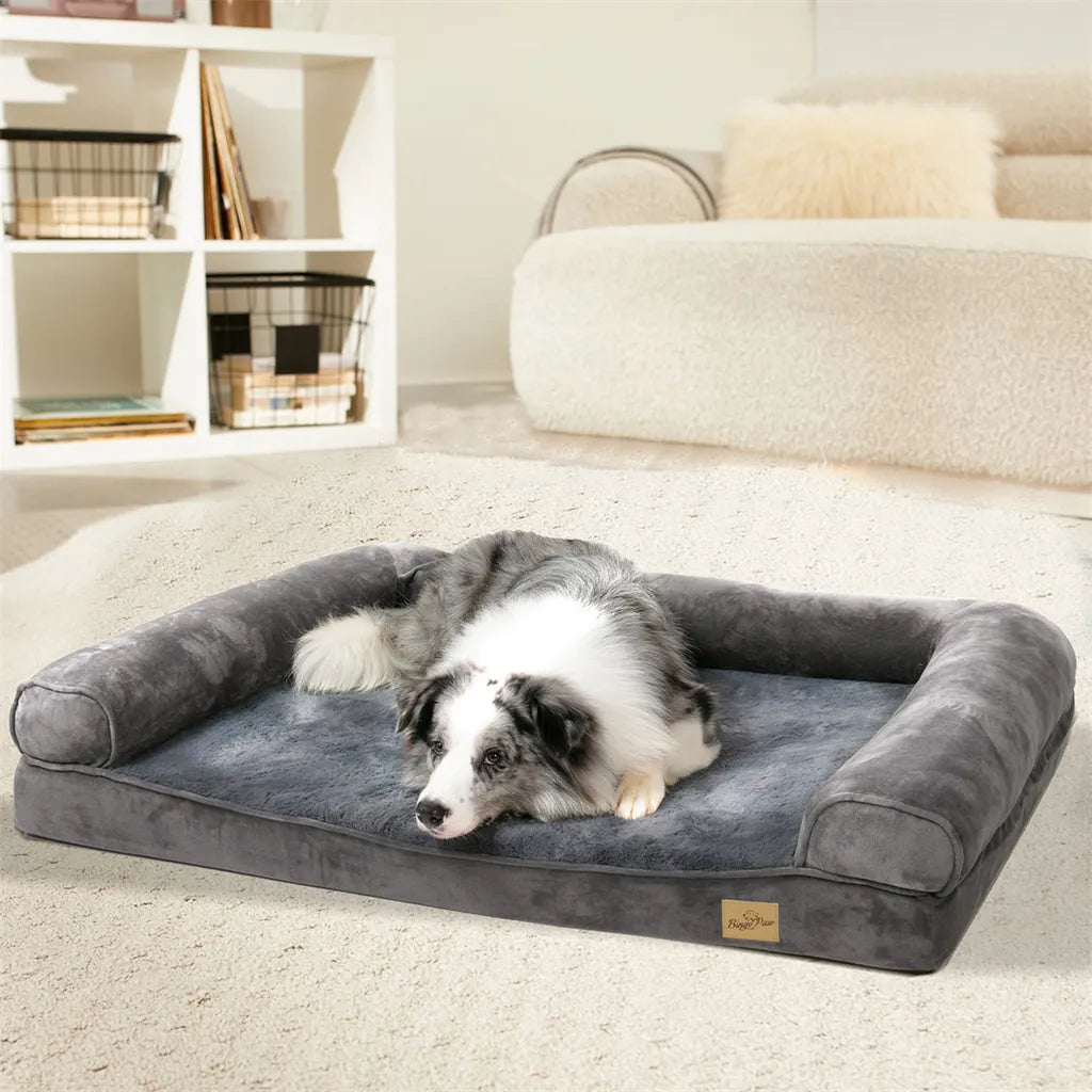  WISFOR Orthopädisches Hundebett Tierbett Memory Foam Hundesofa Hundekorb Gelenkschonend Weich 63x50cm XXL: 135x100x24cm