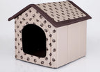  HobbyDog Hundehütte Hundebett Tierbett Katzenbett - Standard - 60 X 60 X 55 Cm [Größe: R4] - Beige Mit Pfoten