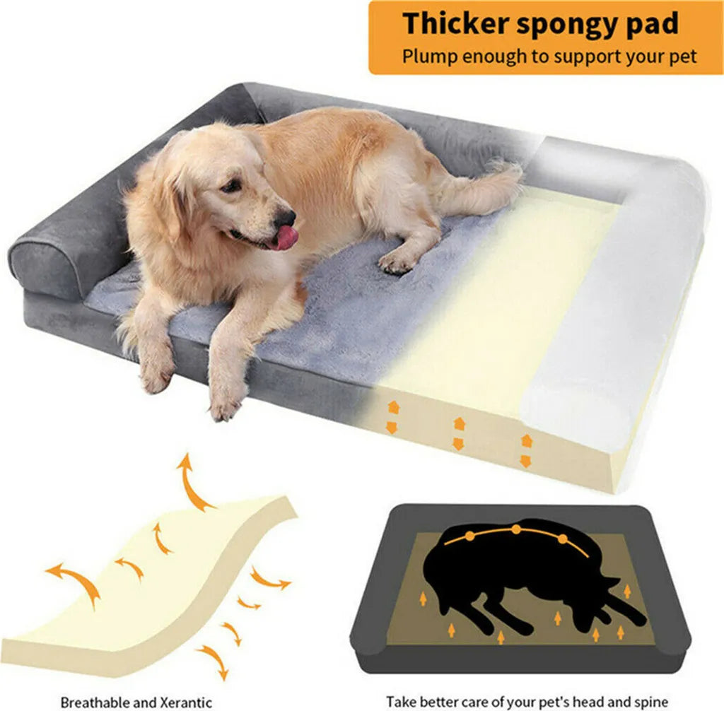 WISFOR Orthopädisches Hundebett Tierbett Memory Foam Hundesofa Hundekorb Gelenkschonend Weich 63x50cm XXL: 135x100x24cm