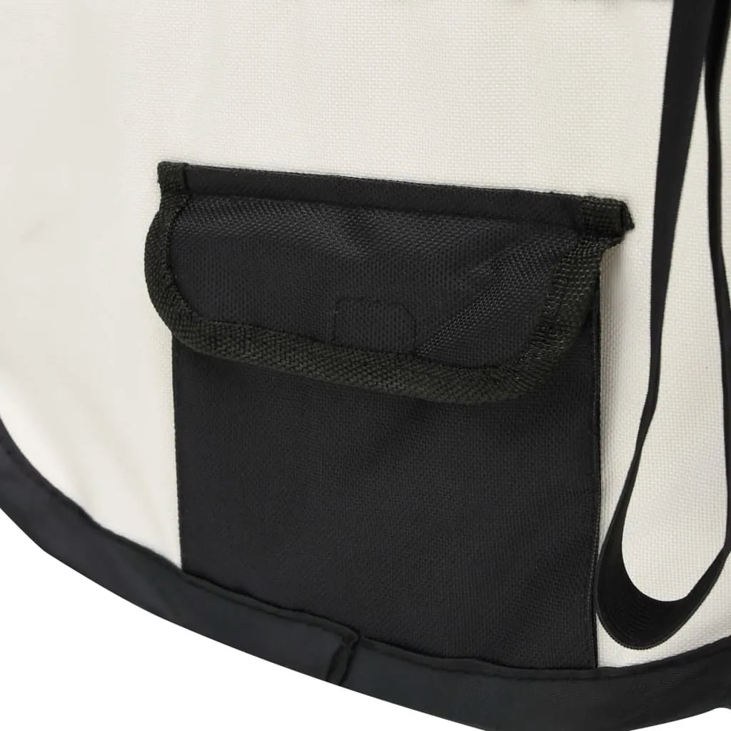  VidaXL Faltbarer Welpenlaufstall Mit Tragetasche Schwarz 145x145x61 Cm