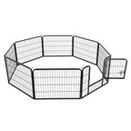  Juskys Welpenauslauf 160 X 160 X 60 Cm – Welpenlaufstall 8-teilig Aus Metall – Freigehege Mit Tür – Welpengitter Für Hunde, Hasen & Kleintiere