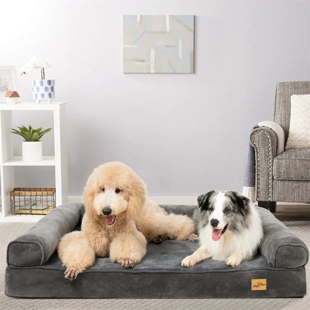  WISFOR Orthopädisches Hundebett Tierbett Memory Foam Hundesofa Hundekorb Gelenkschonend Weich 63x50cm XXL: 135x100x24cm
