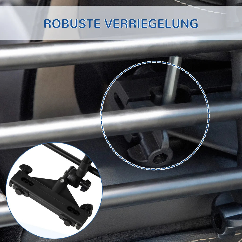  Pawhut Hundeschutzgitter Auto Hundegitter Trenngitter Für Hunde Autotrennwand Mit Rutschfesten PVC-Füße Auto Schutzgitter Kofferraumgitter Verstellbar Stahl ABS Schwarz 85-140 X 40-50 Cm