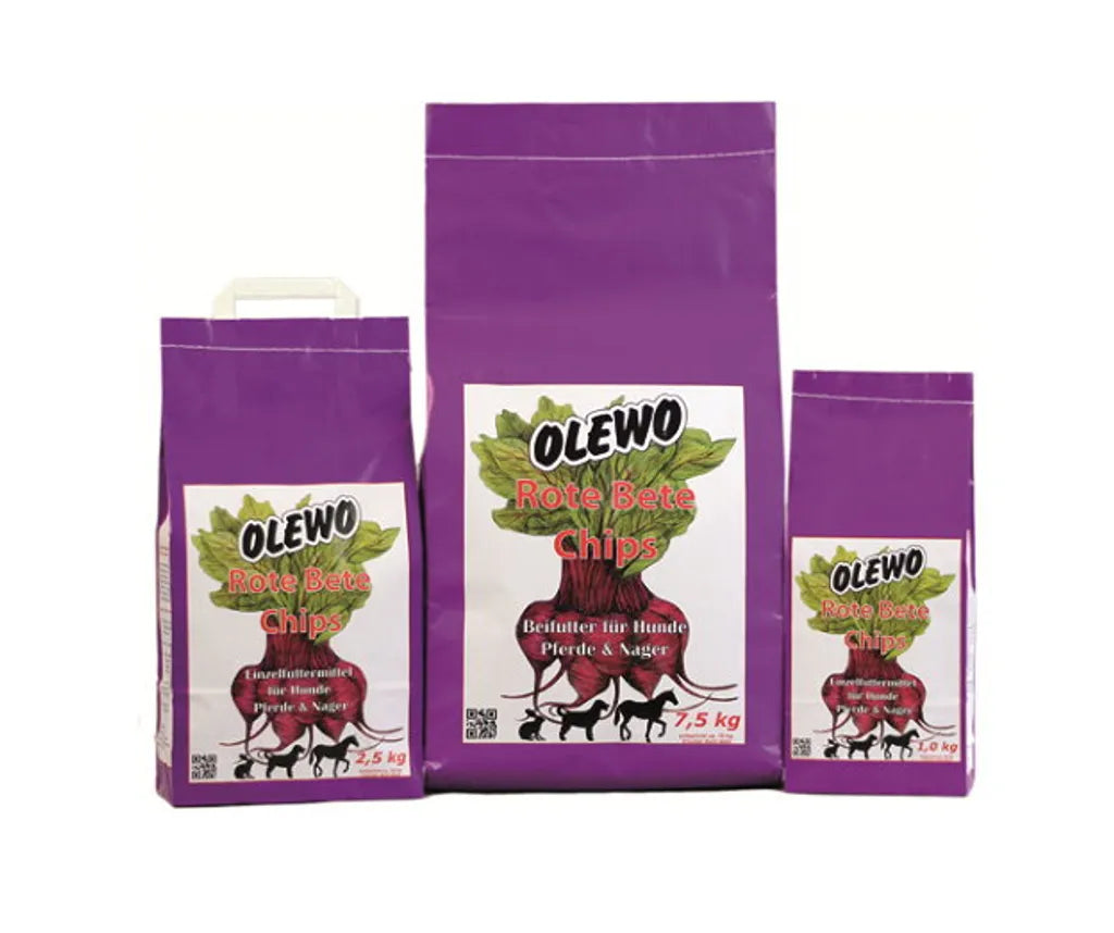  Olewo Rote - Bete - Chips Für Hund, Pferd Und Nager 7,5kg