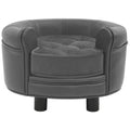  VidaXL Hundesofa Grau 48x48x32 Cm Plüsch Und Kunstleder