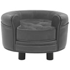  VidaXL Hundesofa Grau 48x48x32 Cm Plüsch Und Kunstleder