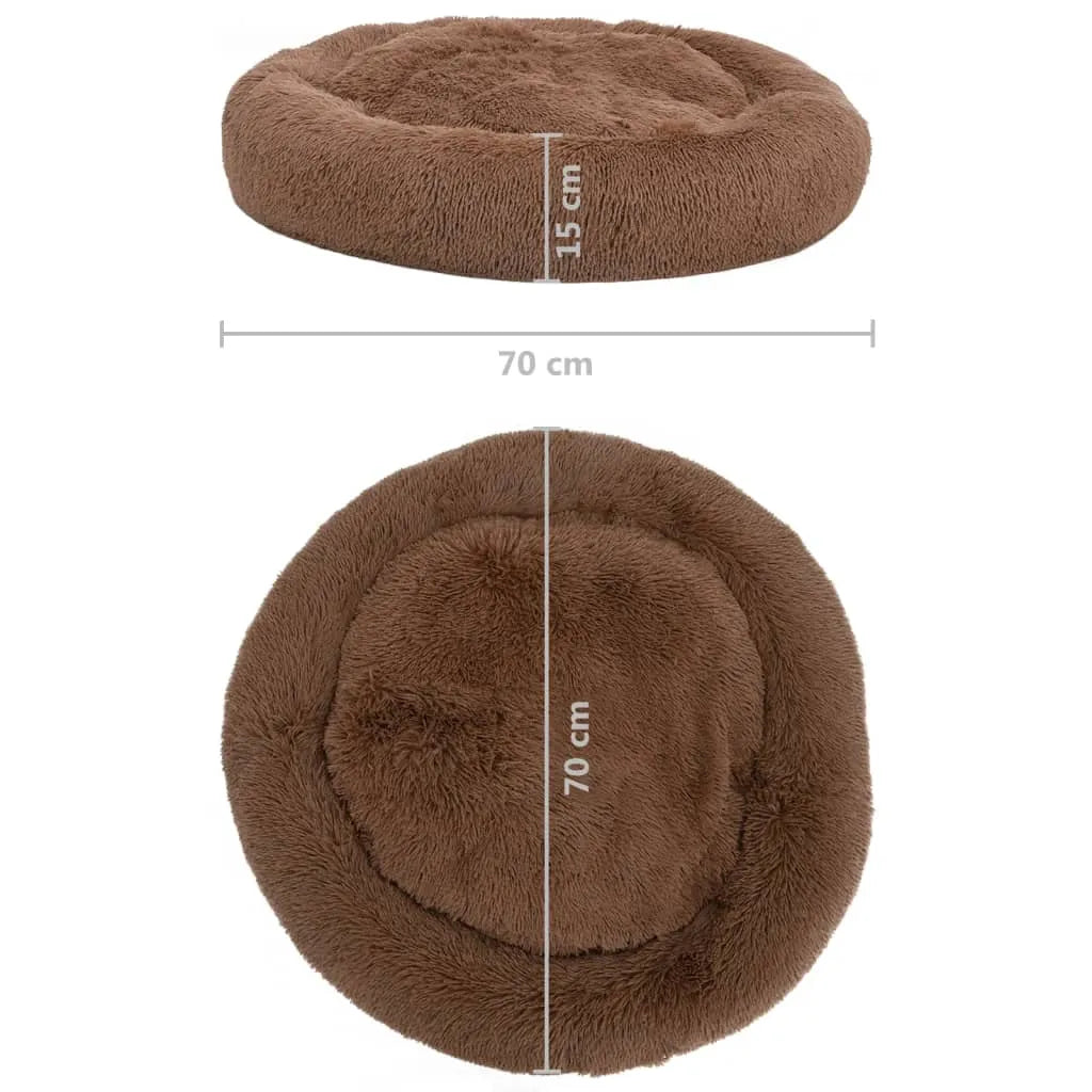  VidaXL Waschbares Hunde- & Katzenkissen Braun 70x70x15 Cm Plüsch