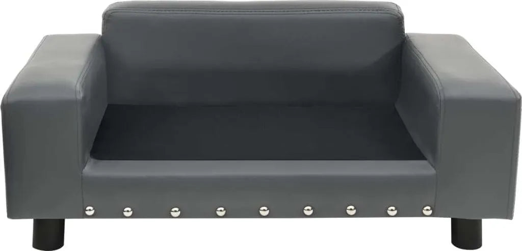  VidaXL Hundesofa Grau 81x43x31 Cm Plüsch Und Kunstleder