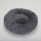  Hundebett Kleine Hunde Oder Katzenbett Flauschig ∅ 60 Cm - Hundekissen Runder Hundekorb Katzenkorb Katzenkissen Dunkelgrau