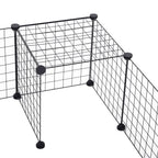  PawHut Gittergehege Freigehege Laufgehege Für Kleintiere Laufstall Kleintierkäfig Metallgitter Flexibel Umformbar Schwarz 106 X 73 X 36 Cm