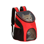  Oxford Tuch Katze Hund Rucksack, Outdoor Tragbar Faltbar Atmungsaktiv Mesh Backpack, Für Haustier Bis 3 Kg, 30x24x33cm, Rot Transportbox