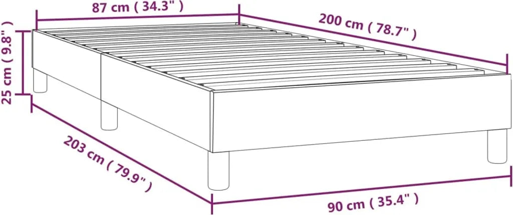  VidaXL Boxspringbett Rosa 90x200 Cm Samt