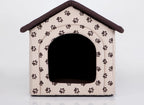  HobbyDog Hundehütte Hundebett Tierbett Katzenbett - Standard - 60 X 60 X 55 Cm [Größe: R4] - Beige Mit Pfoten