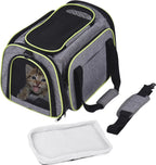  Transporttasche Katze Und Kleine Hunde Im Auto, Katzentransportbox Katzen Transporttasche & Hundebox Für Den Transport Von Hund & Katze Im Auto Oder In Der Bahn 44.5 * 33 * 28cm (Grau)