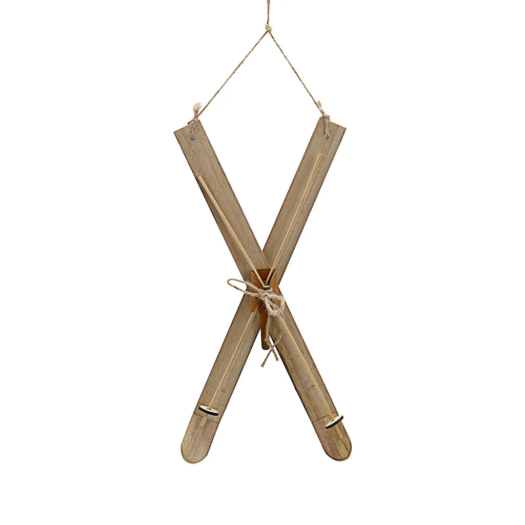  Deko Ski Zum Auhängen H40cm Holzski Skipaar Winterdeko Weihnachtsdeko Schnee Skihütte