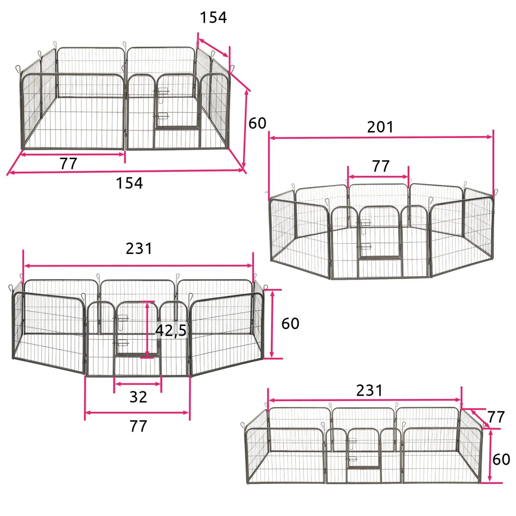  Tectake Welpenauslauf 8-eckig - 60 Cm