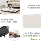  Juskys Hundebett Milow Orthopädisch - 112x81 Cm - Hundekissen Flauschig & Formstabil - Bezug Abnehmbar & Waschbar – Hundesofa Für Große Hunde - Beige