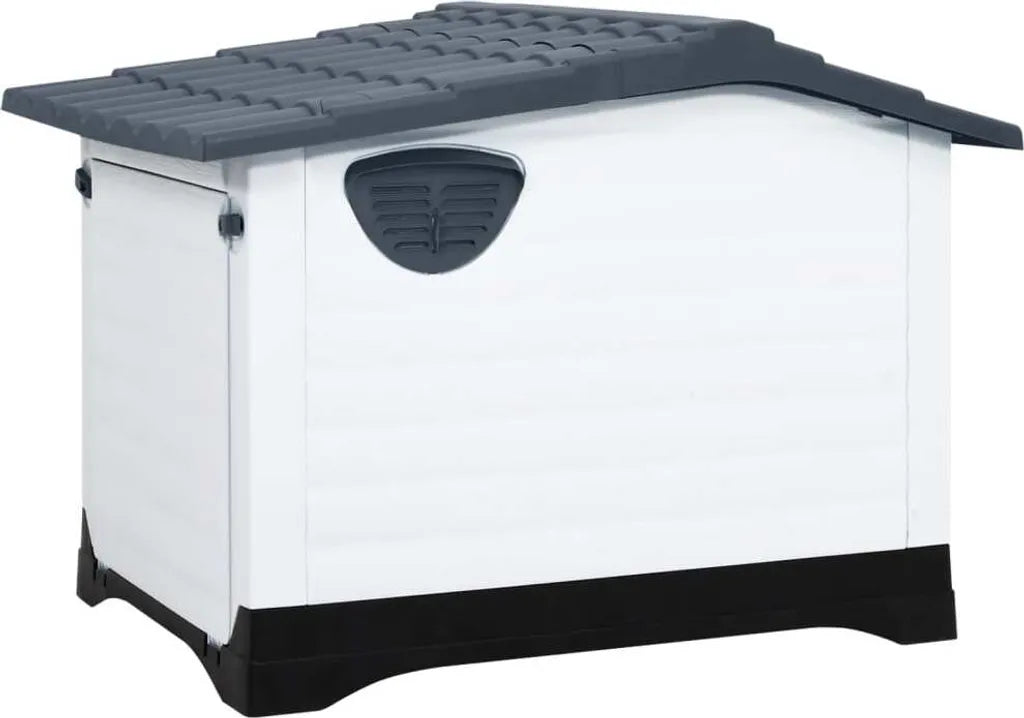  VidaXL Hundehütte Grau 90,5x68x66 Cm Polypropylen
