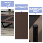  PawHut Hundebett Hundeliege Outdoor Katzenbett Haustierbett Schlafplatz Stahl 600D Oxford-Gewebe Braun 92 X 76 X 18 Cm