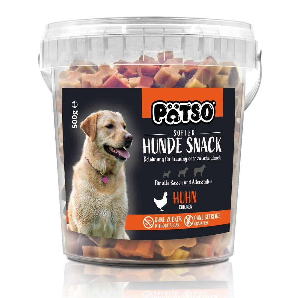  PÄTSO Hunde Snack Trainingssnack, 500g - Huhn - Bone Mix