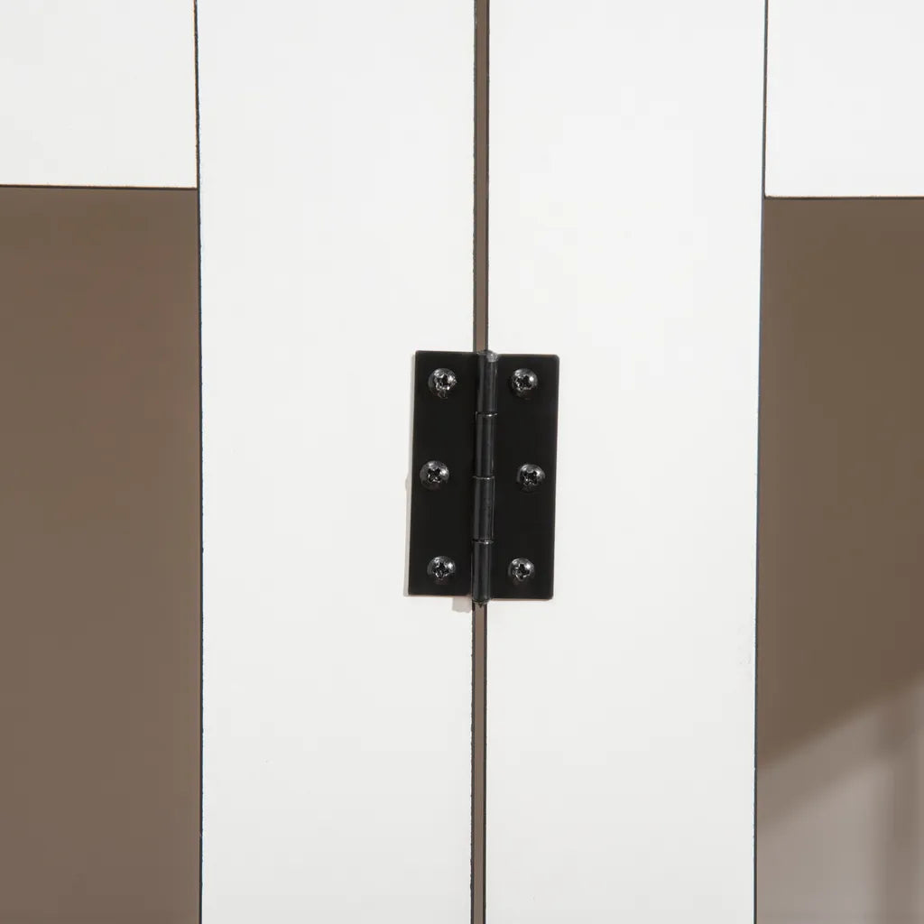  Pawhut Hundekäfig Schrank Haustierkäfig Tierkäfig Für Große Hunde Hundehütte Mit Tischoberfläche Hundebox Innen Spanplatte Dunkelwalnuss+Weiß 106 X 60 X 76 Cm