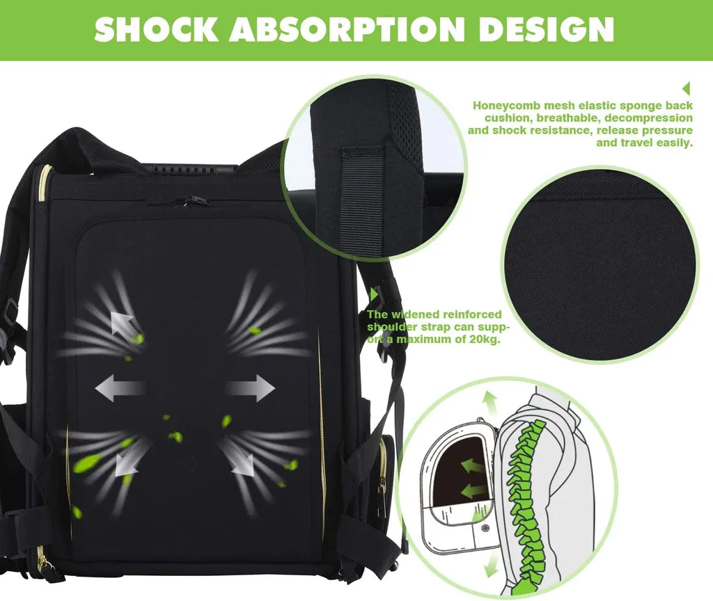 Pecute Hundetransportboxen Haustier Rucksack Hunderucksack Bis 5kg,mit Transparentes Fenster Schwarz,Erweiterbar Faltbar, Für Hunde Katzen Haustiere(34 * 27 * 42cm)