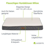  Juskys Hundebett Milow Orthopädisch - 112x81 Cm - Hundekissen Flauschig & Formstabil - Bezug Abnehmbar & Waschbar – Hundesofa Für Große Hunde - Beige