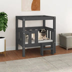  VidaXL Hundebett Grau 65,5x43x70 Cm Massivholz Kiefer