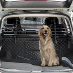  Pawhut Hundeschutzgitter Auto Hundegitter Trenngitter Für Hunde Autotrennwand Mit Rutschfesten PVC-Füße Auto Schutzgitter Kofferraumgitter Verstellbar Stahl ABS Schwarz 85-140 X 40-50 Cm