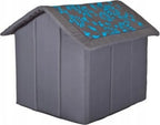  BUDNKW6 R4 Hundehöhle Katzenhöhle Hundebett Katzenbett Hundehaus Schlafplatz Hundekorb Hund Haus Hundehütte Grau Blue In Blumen R4: 60 X 55 X 60 Cm