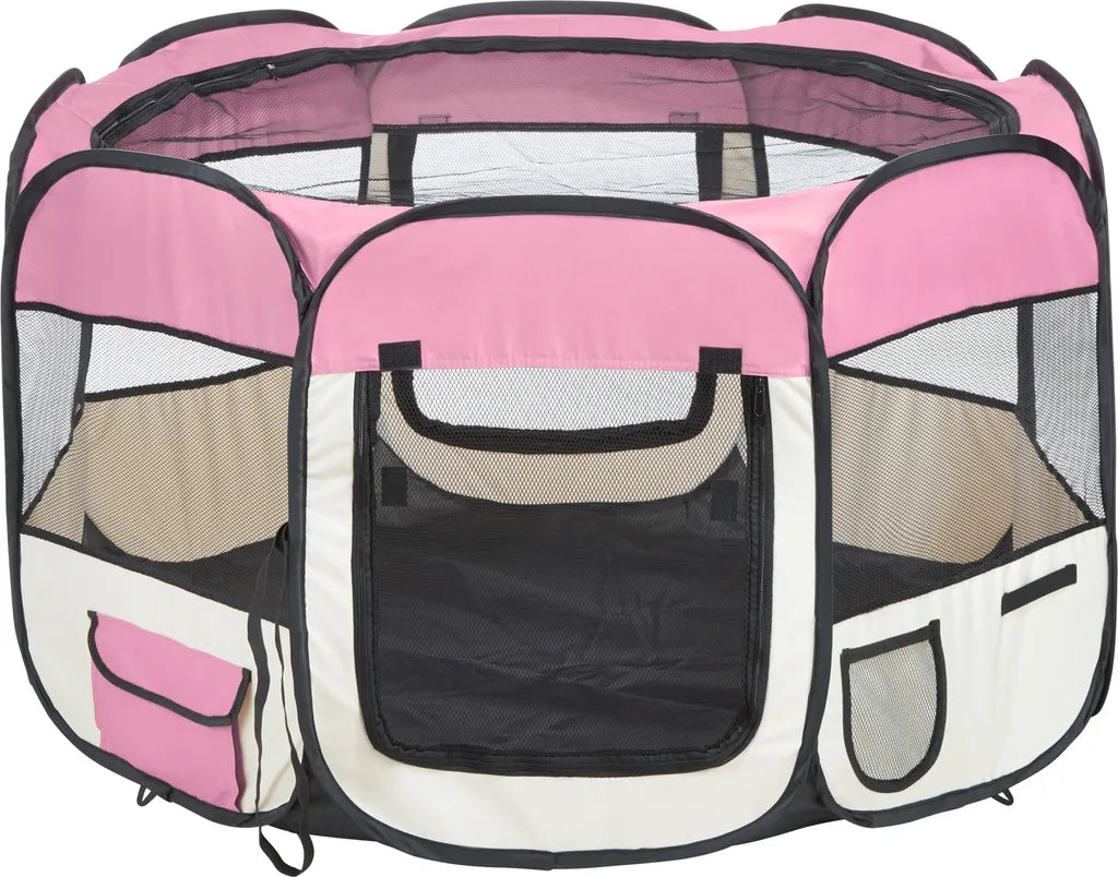  Tectake Tierlaufstall Aus Polyester Inkl. Tragetasche - Rosa