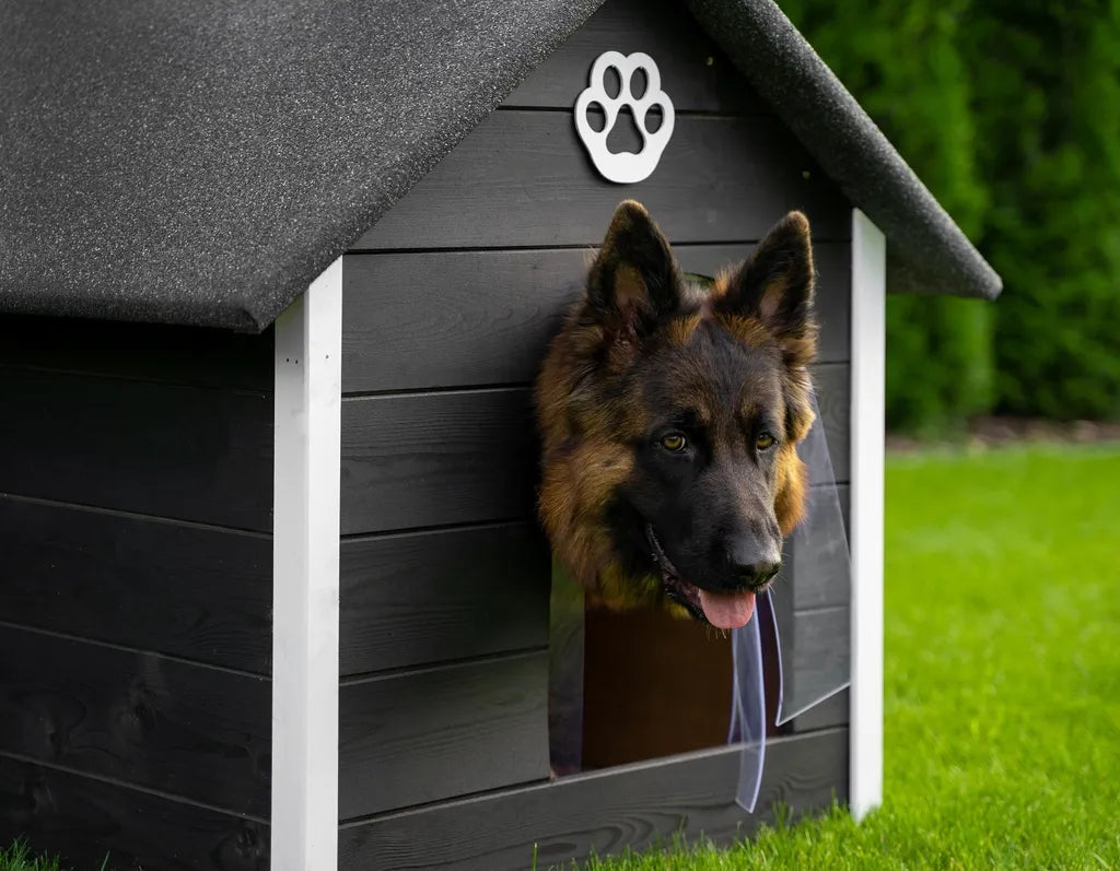  Outentin Hundehütte Outdoor Winterfest Isoliert - Gemütliches Und Stilvolles Hundehaus XXL - Hundezwinger Draußen Für Große Hunde - Wasserdicht Hundehöhle - 104 X 90 X 74 Cm (Grau - Weiß)