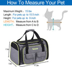  Transporttasche Katze Und Kleine Hunde Im Auto, Katzentransportbox Katzen Transporttasche & Hundebox Für Den Transport Von Hund & Katze Im Auto Oder In Der Bahn 44.5 * 33 * 28cm (Grau)