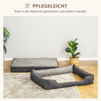  PawHut Hundebett Hundematte Haustierbett Hundematratze Bezug Abnehmbar Waschbar Hundebett Tierbett Hundesofa Haustierbett Für Hunde Katzen Memory-Schaum Grau 110 X 85 X 28 Cm