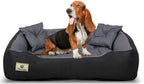  Hundebett PRESTIGE Bett Hund Sofa Schlafplatz Kissen Korb Liege Tierbett 100 X 75 Cm Grau
