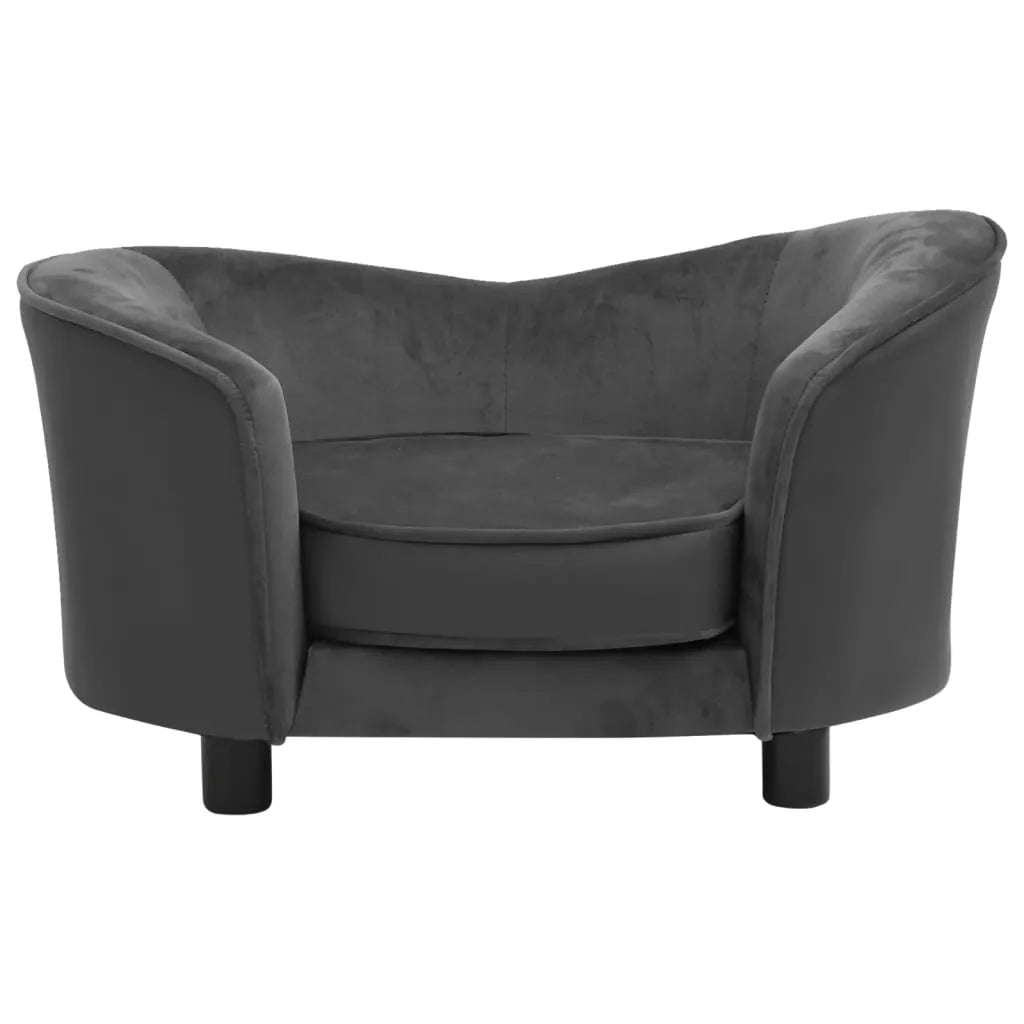  VidaXL Hundesofa Dunkelgrau 69x49x40 Cm Plüsch Und Kunstleder
