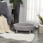  PawHut Hundesofa Haustiersofa Oval Morderne Gebürstetes Stoff Für Kleine Hunde Und Katzen 81 X 61 X 24 Cm Grau