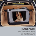  Juskys Hundetransportbox Lassie XL (grau) Faltbar - 58 X 82 X 58 Cm - Hundebox Mit Decke, Tasche & Griffen – Stoff Autotransportbox Für Hunde