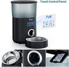  PUPPY KITTY 4L Touchscreen Automatischer Futterautomat Für Katze Und Hund, Timer Futterspender Mit 1-5 Mahlzeiten, Mit Benutzerdefinierter Abgabeton, Portionskontrolle, Edelstahlschale, Schwarz