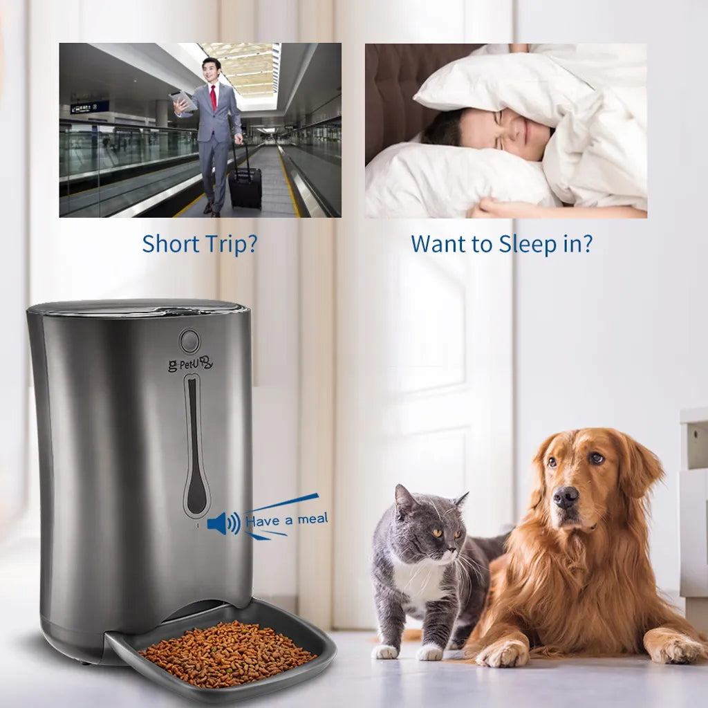  PUPPY KITTY 7L Automatischer Futterautomat Futterspender Mit Timer - Futternapf Automat Mit Timer Und LCD - Für Hund Und Katze
