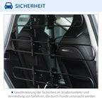  PawHut Hundeschutzgitter Auto, Verstellbares Trenngitter Für Hunde, Universal Kofferraum Hundegitter, Autotrennwand, Kofferraumgitter, Stahl, 89-150 X 76-124 Cm