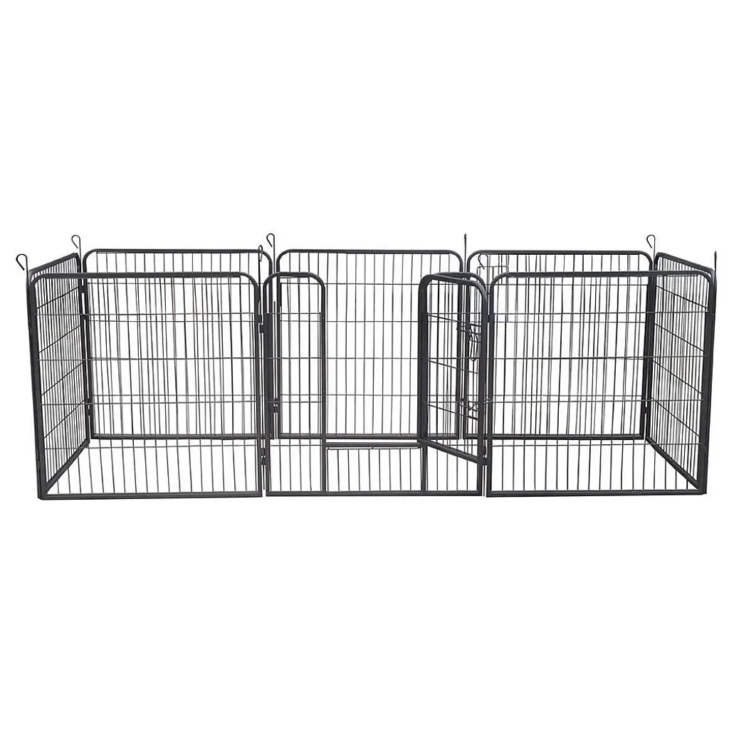 Mucola 8 Elemente 80x80cm Welpenauslauf Laufgitter Welpenzaun Welpenfreigehege Silber Welpenzaun Welpenlaufstall Hundeauslauf Freilaufgehege Gitter