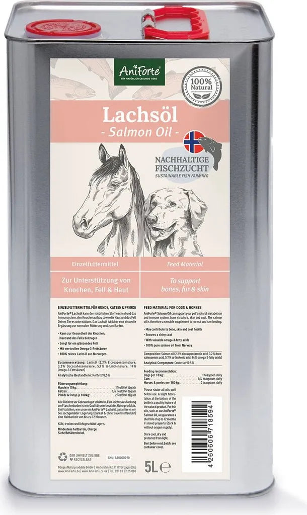  AniForte Ergänzungsfuttermittel - Fell & Haut Lachsöl, 5 L